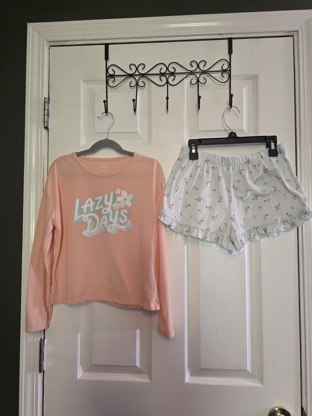Carter's Girls Peach/floral Pajama Set